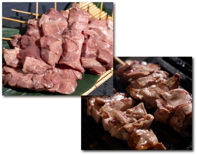 ごち祭(ごちさい)の豚タン串